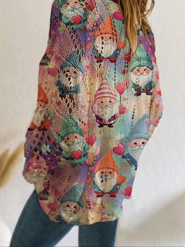 Halloween & Christmas Print Long Sleeve Knit Top