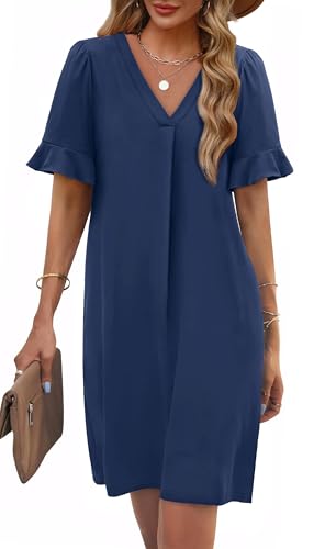 Cute V Neck Casual Shift Dress