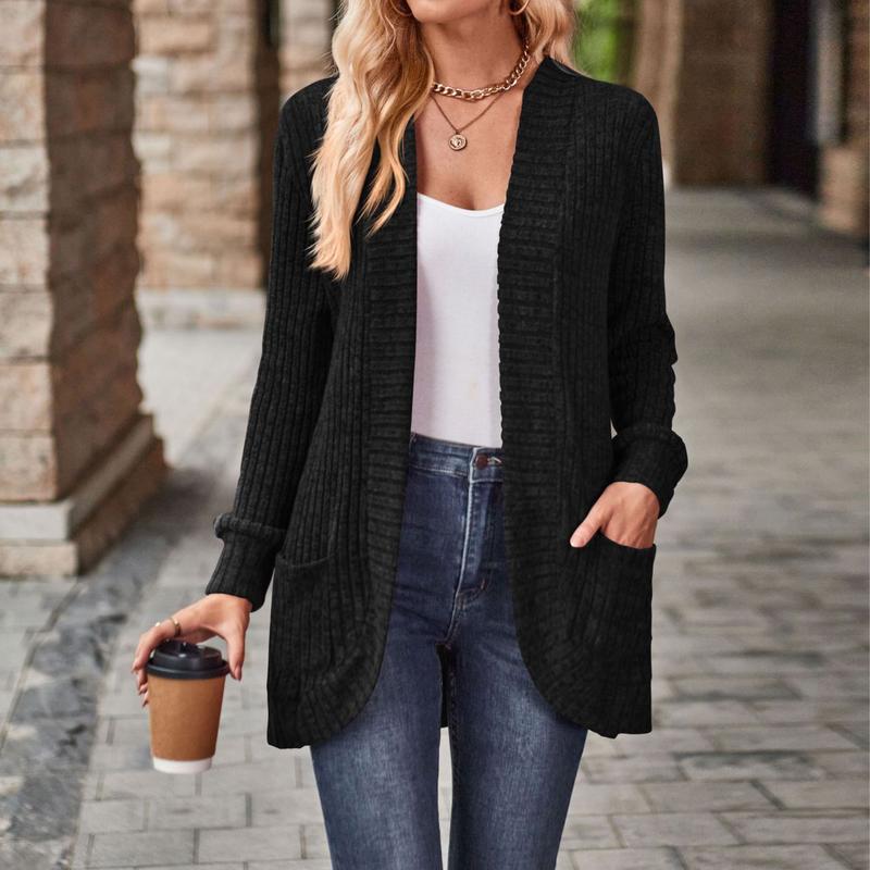 Lightweight Open Front Casual Knit Cardigan