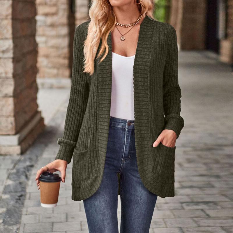 Lightweight Open Front Casual Knit Cardigan