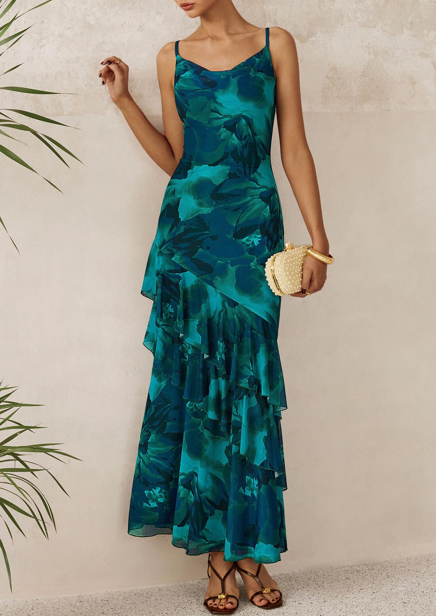 Spaghetti Strap Floral Dress