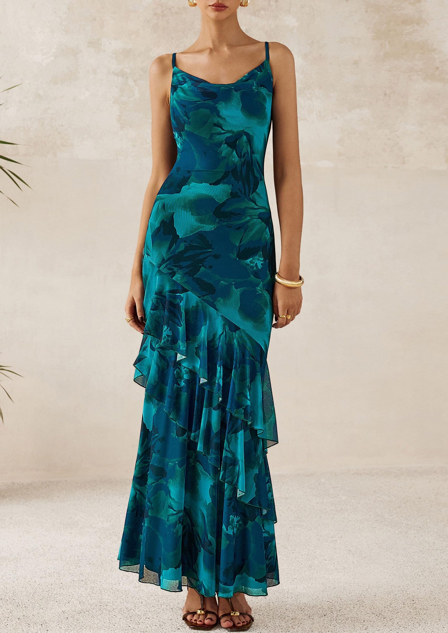 Spaghetti Strap Floral Dress