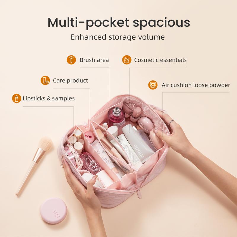 180° Lay-Flat Puffer Makeup Bag