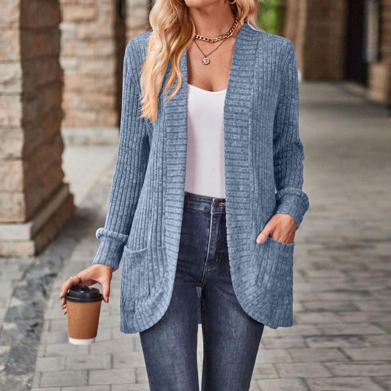 Lightweight Open Front Casual Knit Cardigan
