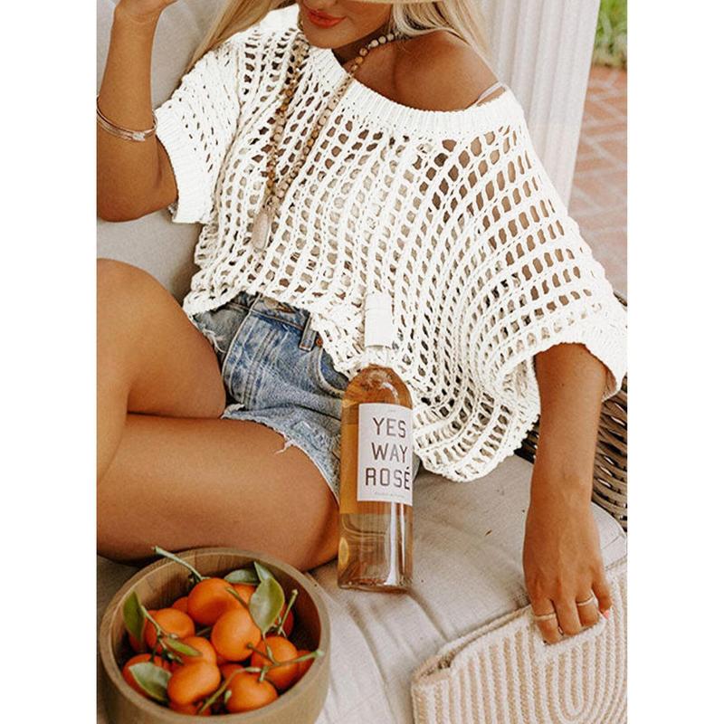 Summer Scoop Crochet Sweater Top