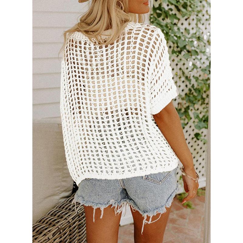 Summer Scoop Crochet Sweater Top