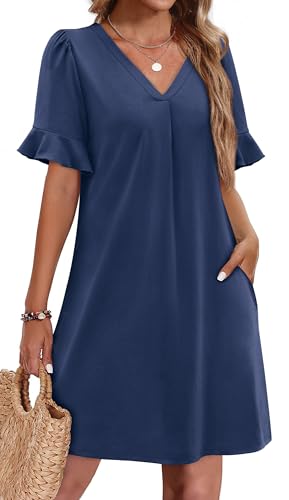 Cute V Neck Casual Shift Dress