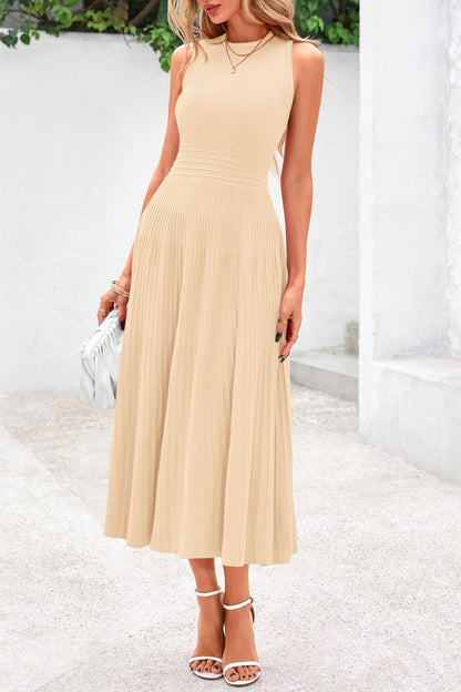 Sleeveless A Line Pleated Dress