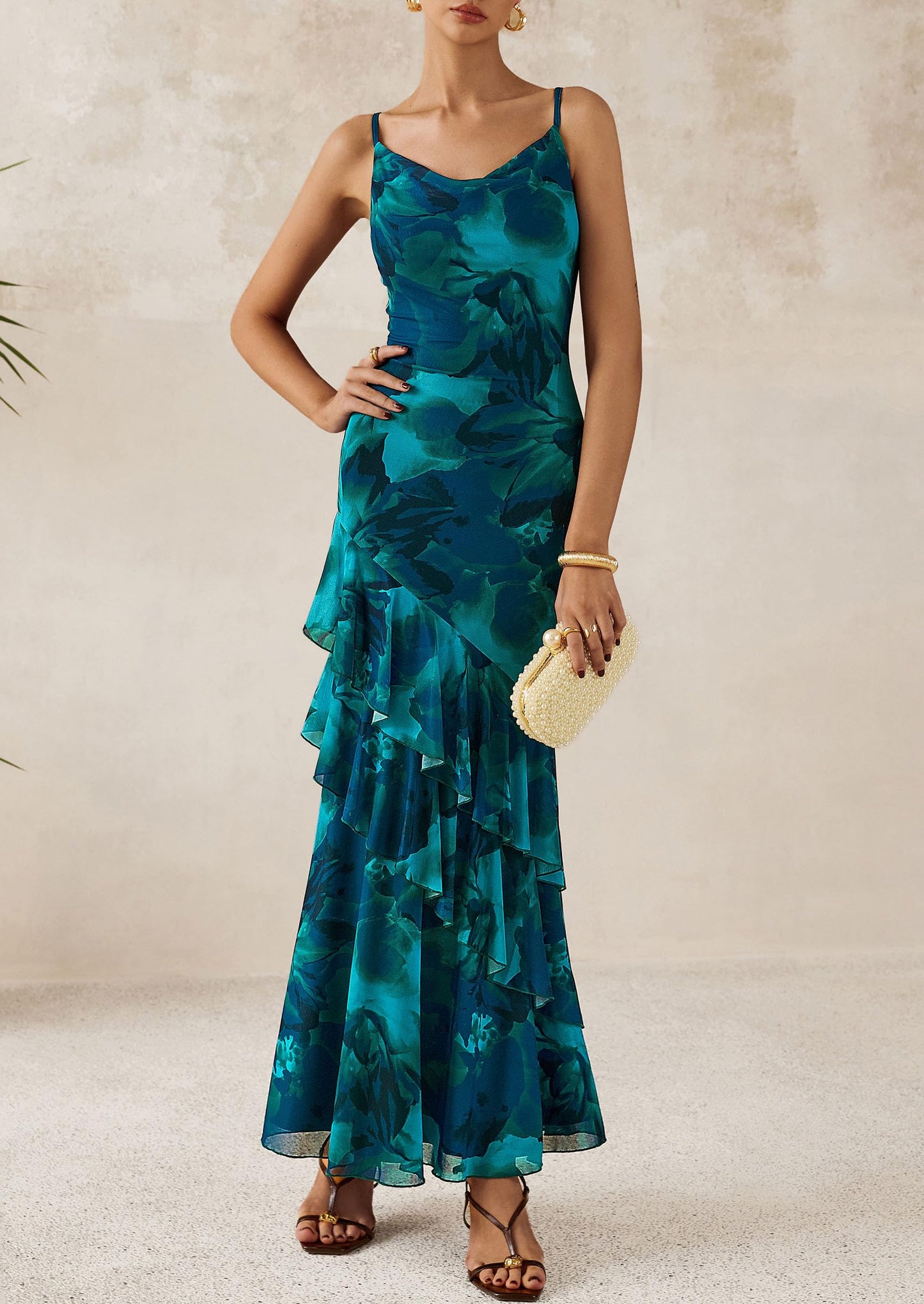 Spaghetti Strap Floral Dress