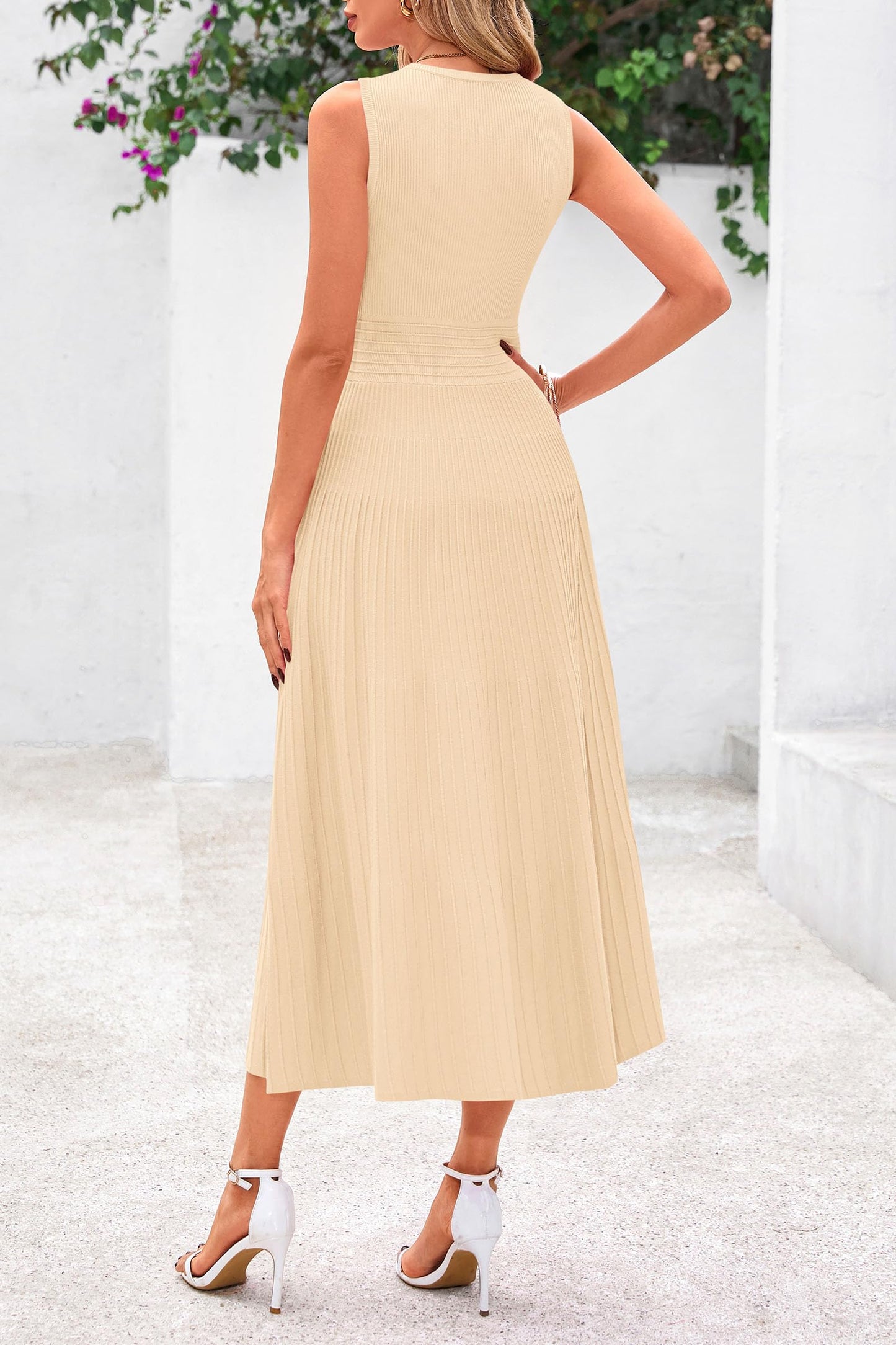 Sleeveless A Line Pleated Dress