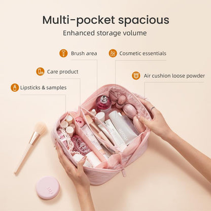 180° Lay-Flat Puffer Makeup Bag